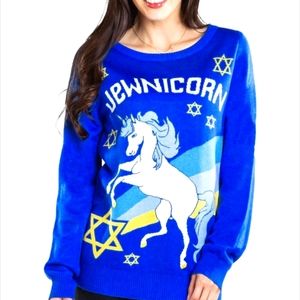 Tipsy Elves "Jewnicorn" Ugly Holiday Sweater